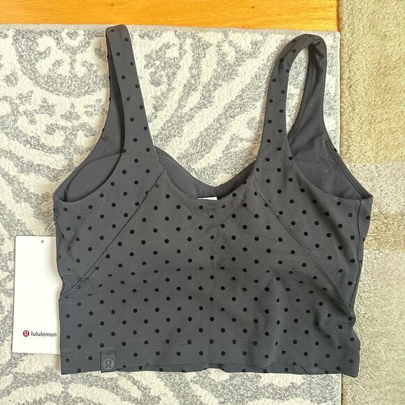NWT 2 Align Tank Flock Light Support Polka Dot Crop Tank Black NEW Lululemon - Picture 3 of 7